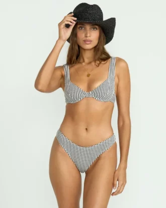 Calcinhas de biquíni Bondi com padrão Wave Check