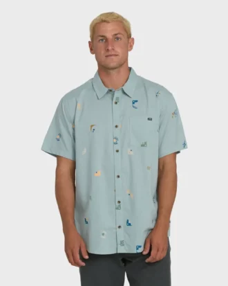 Camisa de manga curta com tecido jacquard Sundays Mini