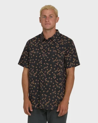 Camisa de manga curta com tecido jacquard Sundays Mini