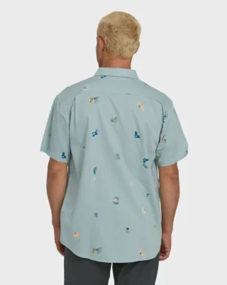 Camisa de manga curta com tecido jacquard Sundays Mini