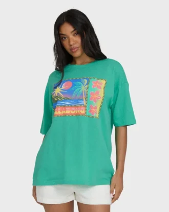 Camisas com estampa gráfica de malha de manga curta Summer Heat