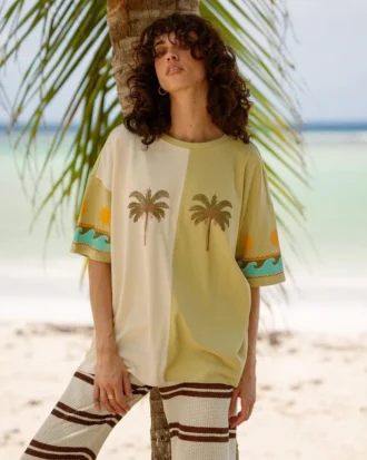 Camisas de manga curta Split Palm