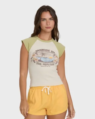Camiseta de malha de manga curta Horizon Raglan Short