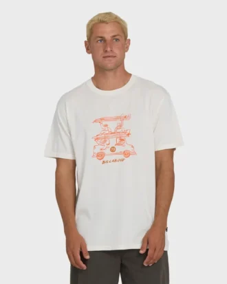 Camiseta de malha de manga curta premium com lavagem em ondas