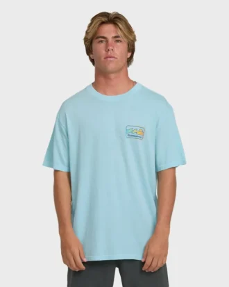 Camiseta de shorts em algodão premium com lavagem Wave Runner
