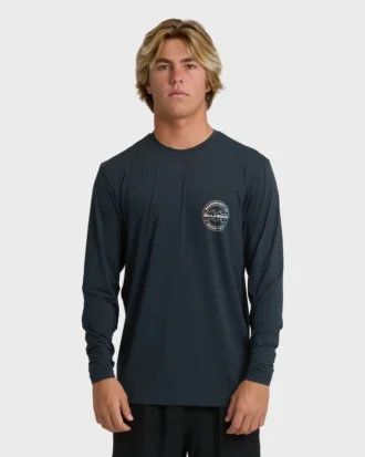 Camiseta de surf de manga comprida com corte largo e tecido oco