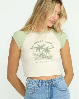 Camiseta Raglan de Manga Curta Paradise Shorts