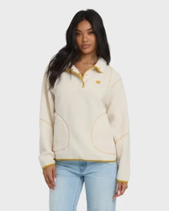 Camisola de velo Sherpa com meia carcela e fita decorativa