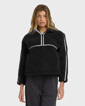 Camisola Sherpa com Meio Fecho
