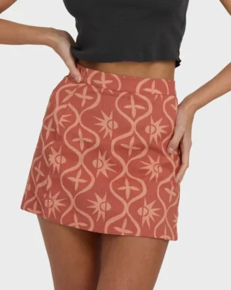 Saias estampadas com efeito lavado