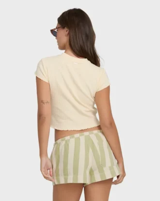 Shorts de tecido tingido com fio Low Tide