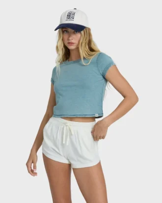 Shorts Road Trippin em tecido liso