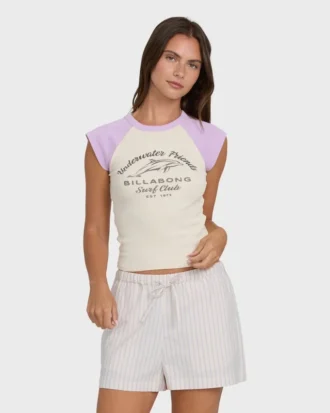 Shorts Tecidos Wanderer com Risca Lilás