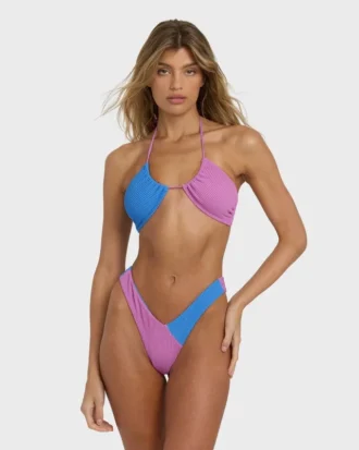 Top de biquíni bandeau Drew com blocos de cor Summer Hi