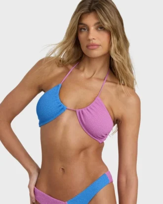 Top de biquíni bandeau Drew com blocos de cor Summer Hi