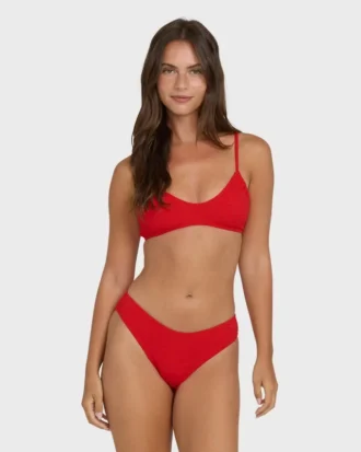 Top de biquíni bralette com decote em V franzido Rising Tide