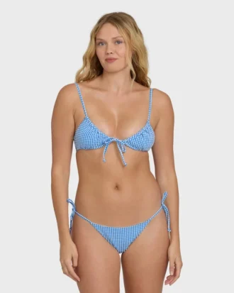 Top de biquíni Cara Bralette com padrão Mini Wave Check