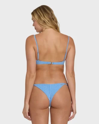 Top de biquíni Cara Bralette com padrão Mini Wave Check