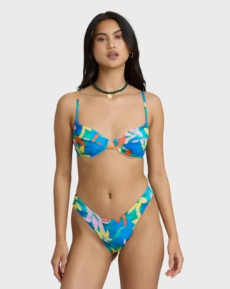 Top de biquíni com aro Agua Flores Leah