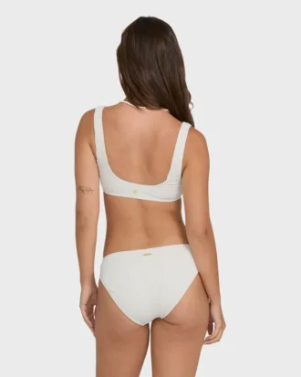 Top de biquíni de verão com decote redondo